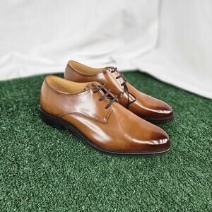 EXPRESS Brown Finished Leather Plain Toe Oxfords Men's Sz. 8 NEW